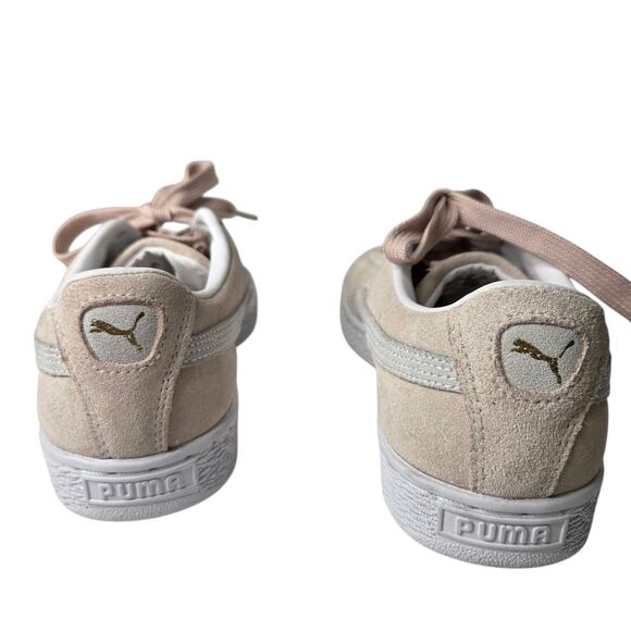 Puma Suede Classic 21 Shoes Womens SZ 8 Pink White Lace Up Sneakers Skater - Picture 7 of 11